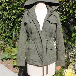 FOREVER 21 young ladies' Versatile Military Safari Utility Hooded Jacket